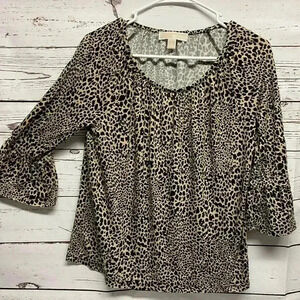 Michael Kors Animal print 3/4 flutter sleeve length‎ women’s size S